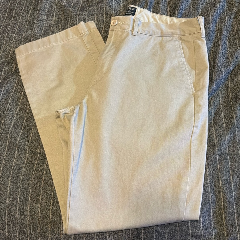 Light Gray JCrew Sutton Straight Kit Chino